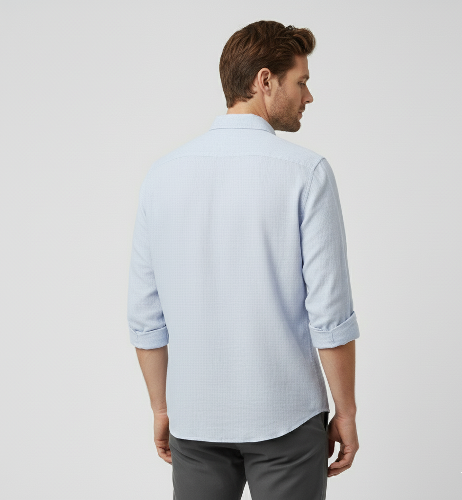 Men’s Linen-Blend Shirt — Modern Minimalist Fit