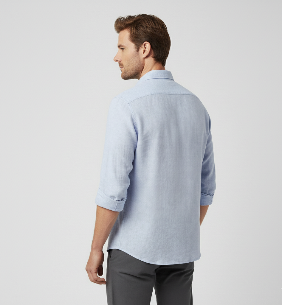 Men’s Linen-Blend Shirt — Modern Minimalist Fit