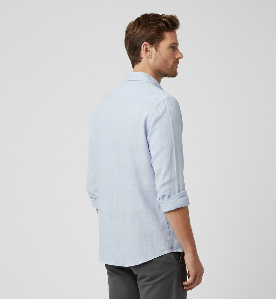 Men’s Linen-Blend Shirt — Modern Minimalist Fit