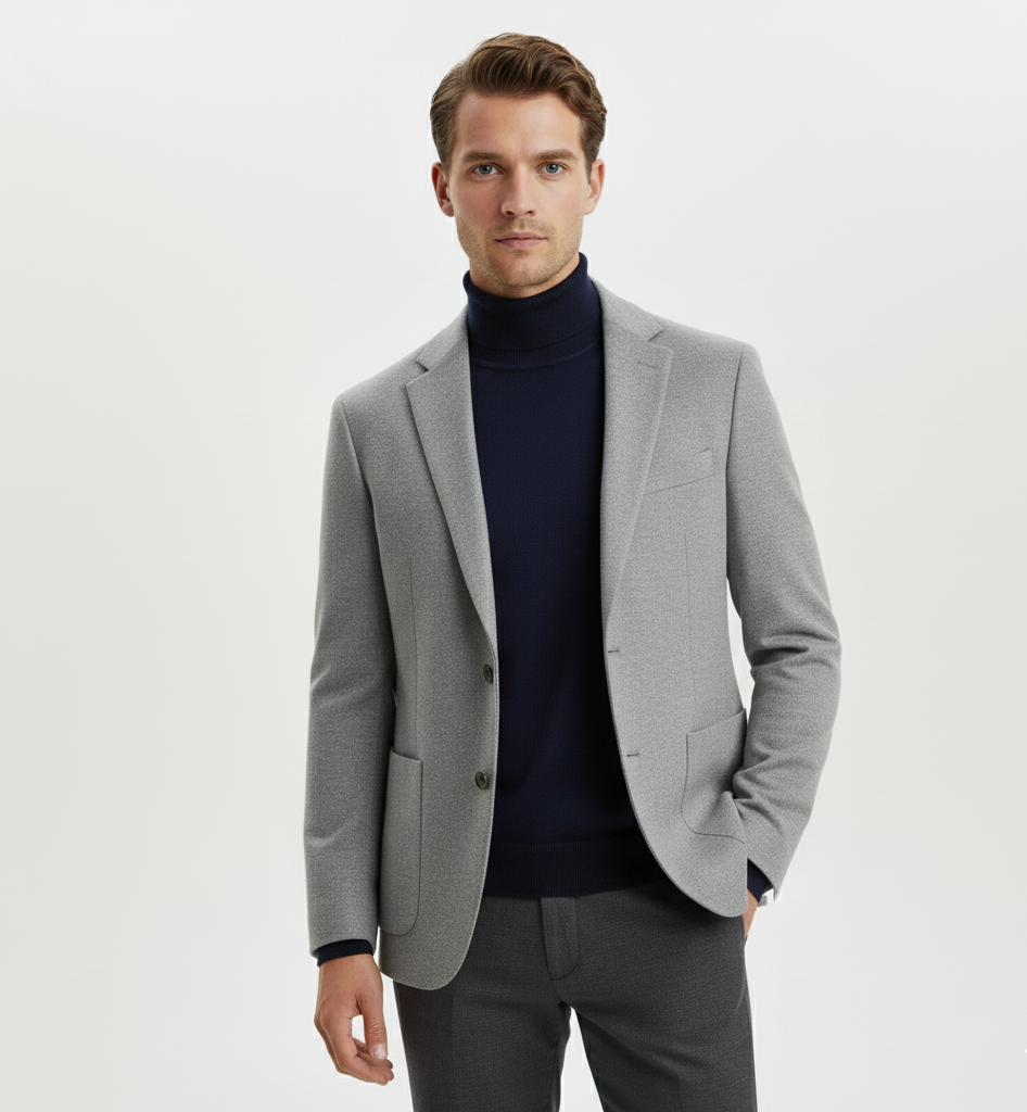 Slim Fit Turtleneck Sweater in Lightweight Knit